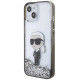 Karl Lagerfeld KLHCP15SLKKNSK iPhone 15 6.1" transparent hardcase Liquid Glitter Ikonik