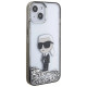 Karl Lagerfeld KLHCP15SLKKNSK iPhone 15 6.1" transparent hardcase Liquid Glitter Ikonik
