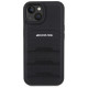 Mercedes AMG Leather Debossed Lines case for iPhone 15 Plus - black