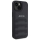 Mercedes AMG Leather Debossed Lines case for iPhone 15 Plus - black