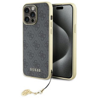 Guess 4G Charms Collection case for iPhone 15 Pro Max - gray