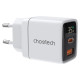 Choetech PD6052 USB-C USB-A PD 35W GaN wall charger with display - white