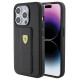 Ferrari Grip Stand Metal Logo case for iPhone 15 Pro Max - black