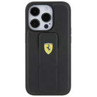 Ferrari Grip Stand Metal Logo case for iPhone 15 Pro Max - black