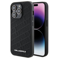 Karl Lagerfeld Quilted K Pattern iPhone 15 Pro Case - Black