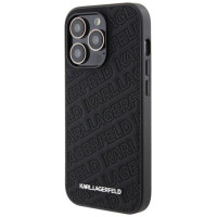 Karl Lagerfeld Quilted K Pattern iPhone 15 Pro Case - Black