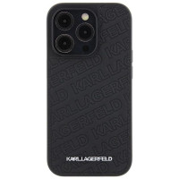 Karl Lagerfeld Quilted K Pattern iPhone 15 Pro Case - Black