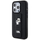 Karl Lagerfeld Gripstand Saffiano Karl&Choupette Pins case for iPhone 14 Pro - black
