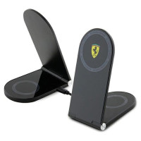 Ferrari Printed Logo MagSafe foldable 2in1 15W inductive charger - black
