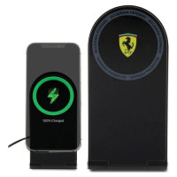 Ferrari Printed Logo MagSafe foldable 2in1 15W inductive charger - black