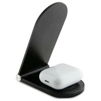 Ferrari Printed Logo MagSafe foldable 2in1 15W inductive charger - black