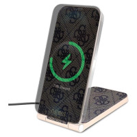 Guess 4G Pattern MagSafe foldable 2in1 15W inductive charger - brown
