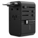 Choetech PD5020 35W EU/US/AUS/UK Travel Adapter with Built-in USB-C Cable - Black
