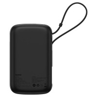 Baseus Qpow Pro+ 10000mAh 22.5W powerbank with built-in USB-C cable and display - black