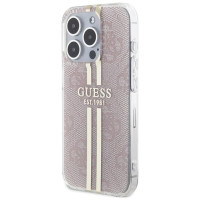 Guess IML 4G Gold Stripe case for iPhone 15 Pro - pink