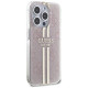 Guess IML 4G Gold Stripe case for iPhone 15 Pro - pink