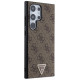 Guess Grip Stand 4G Triangle Strass Case for Samsung Galaxy S24 Ultra - Brown