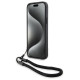 BMW Signature Leather Wordmark Cord Case for iPhone 15/14/13 - Black