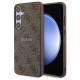 Guess 4G Collection Leather Metal Logo MagSafe case for Samsung Galaxy S24+ - brown
