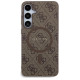 Guess 4G Collection Leather Metal Logo MagSafe case for Samsung Galaxy S24+ - brown