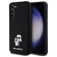 Karl Lagerfeld Silicone Karl&Choupette Metal Pin case for Samsung Galaxy S23+ - black