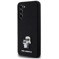 Karl Lagerfeld Silicone Karl&Choupette Metal Pin case for Samsung Galaxy S23+ - black