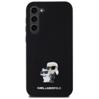 Karl Lagerfeld Silicone Karl&Choupette Metal Pin case for Samsung Galaxy S23+ - black