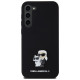 Karl Lagerfeld Silicone Karl&Choupette Metal Pin case for Samsung Galaxy S23+ - black