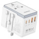 Dudao A65Pro 65W EU / US / JP / AUS / UK travel adapter 2x USB-C 2x USB-A - white