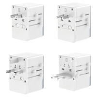 Dudao A65Pro 65W EU / US / JP / AUS / UK travel adapter 2x USB-C 2x USB-A - white