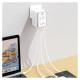 Dudao A65Pro 65W EU / US / JP / AUS / UK travel adapter 2x USB-C 2x USB-A - white