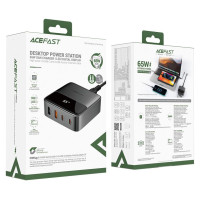 Acefast Z6 Charger Network GaN Desktop 2x USB-A / 2x USB-C PD 65W - Black