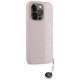 Karl Lagerfeld Saffiano Rhinestones & Charm case for iPhone 15 Pro Max - pink
