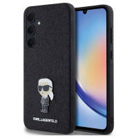 Karl Lagerfeld Fixed Glitter Ikonik Logo Metal Pin case for Samsung Galaxy A35 - black
