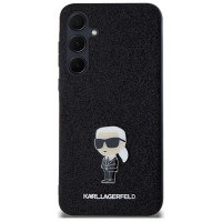Karl Lagerfeld Fixed Glitter Ikonik Logo Metal Pin case for Samsung Galaxy A35 - black