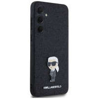 Karl Lagerfeld Fixed Glitter Ikonik Logo Metal Pin case for Samsung Galaxy A35 - black