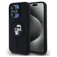 Karl Lagerfeld Silicone Karl&Choupette MagSafe case for iPhone 15 Pro - black