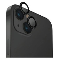 Uniq Optix Glass Aluminum Camera Lens Protector for iPhone 15 / 15 Plus Camera Lens with Applicator - Black