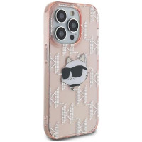 Karl Lagerfeld IML Choupette Head & Monogram case for iPhone 13 Pro / 13 - pink