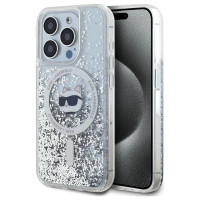 Karl Lagerfeld Liquid Glitter Choupette Head MagSafe case for iPhone 14 Pro - transparent