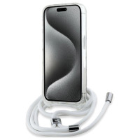 Karl Lagerfeld IML Crossbody Monogram Karl & Choupette Head MagSafe Case for iPhone 15 Pro Max - Transparent