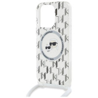 Karl Lagerfeld IML Crossbody Monogram Karl & Choupette Head MagSafe Case for iPhone 15 Pro Max - Transparent