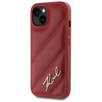 Karl Lagerfeld Diagonal Quilted Script case for iPhone 15 / 14 / 13 - red