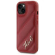 Karl Lagerfeld Diagonal Quilted Script case for iPhone 15 / 14 / 13 - red