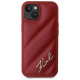Karl Lagerfeld Diagonal Quilted Script case for iPhone 15 / 14 / 13 - red