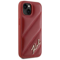 Karl Lagerfeld Diagonal Quilted Script case for iPhone 15 / 14 / 13 - red