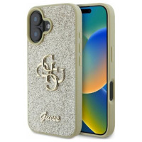 Guess Fixed Glitter Big 4G iPhone 16 Case - Gold