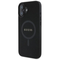 Guess Saffiano Classic Logo MagSafe iPhone 16 Plus Case - Black