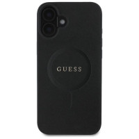 Guess Saffiano Classic Logo MagSafe iPhone 16 Plus Case - Black