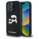 Karl Lagerfeld Silicone Case Heads Print MagSafe for iPhone 16 Pro - Black